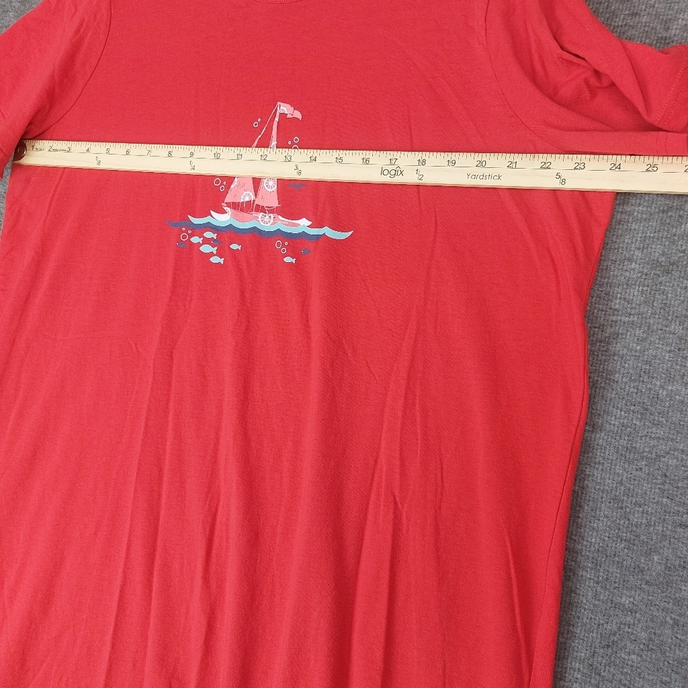 ANTHONY RICHARDS WOMENS RED SAIL BOAT SHORT SLEEVE SLEEP SHIRT NIGHT GOWN XL - Picture 3 of 11